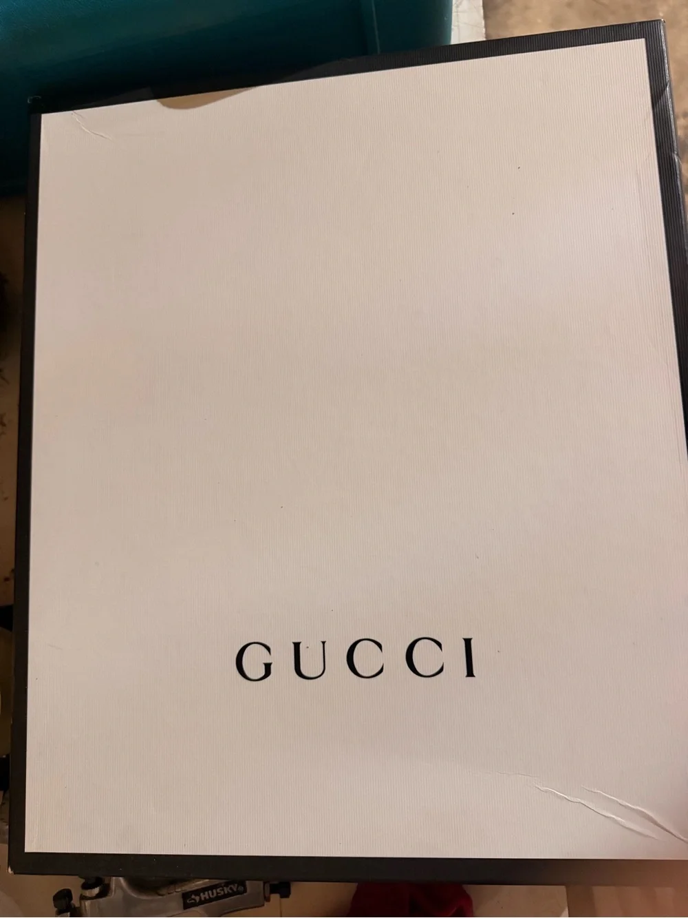 Gucci Men's Gray and Tan Lace-Up High-Top Boot with Red Logo